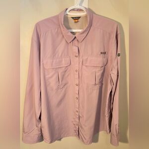 Eddie Bauer Pink Button-Up Shirt Womans XL